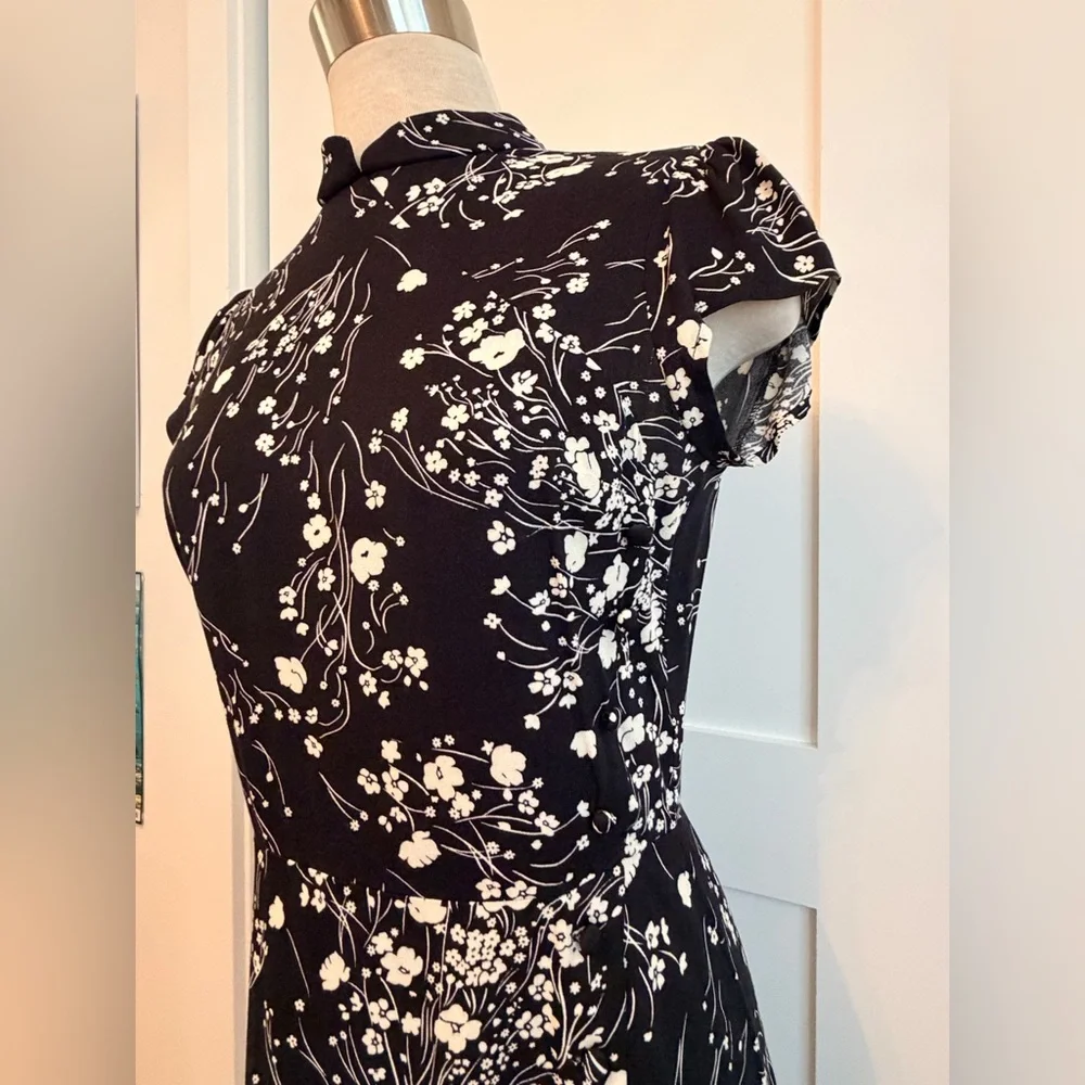 Reformation Mandarin Collar Black Dress -- Super Flattering! - Picture 3 of 14